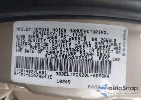 2002 Toyota Avalon Xls from USA, damaged, VIN 4T1BF28B52U226812